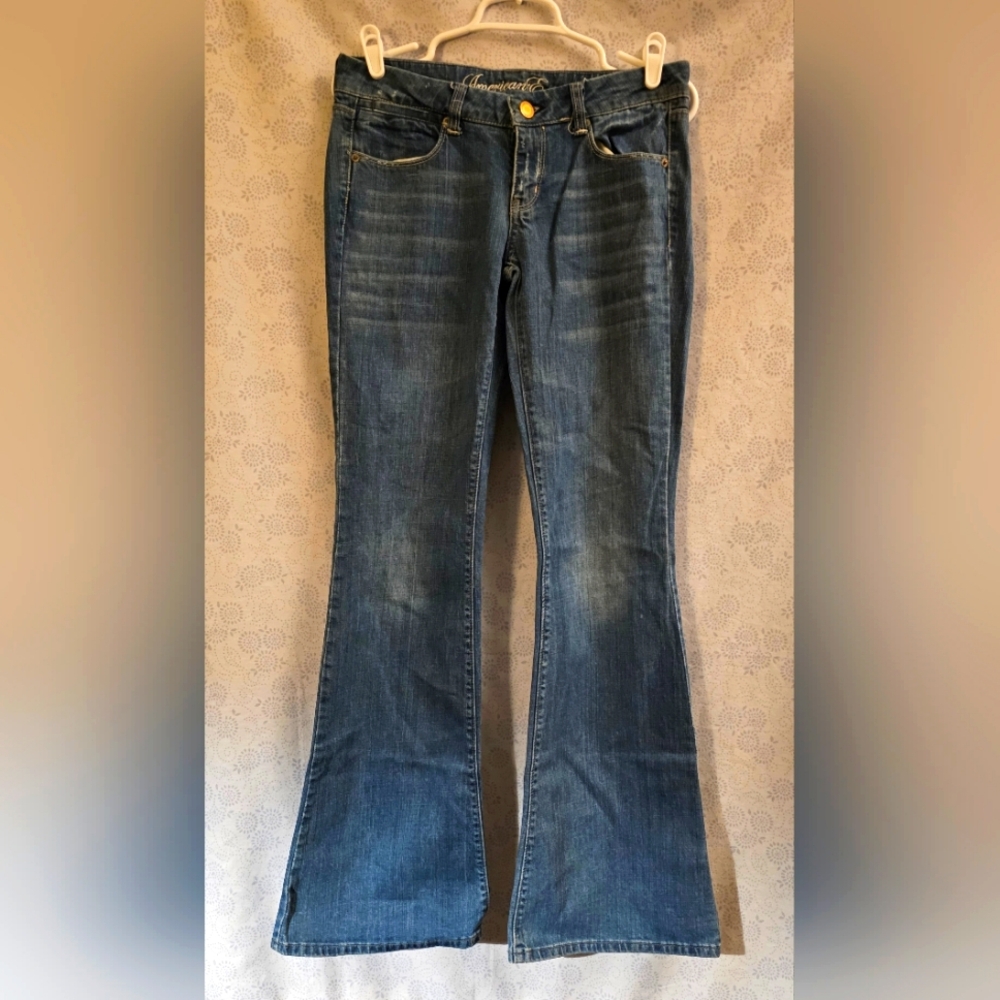American Eagle Women’s Real Flare Jeans Size 6 Long/Tall 30×34 Classic Demin